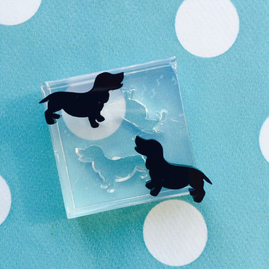 Silicone Earring Dachshund Sausage dog Stud Mold EM114
