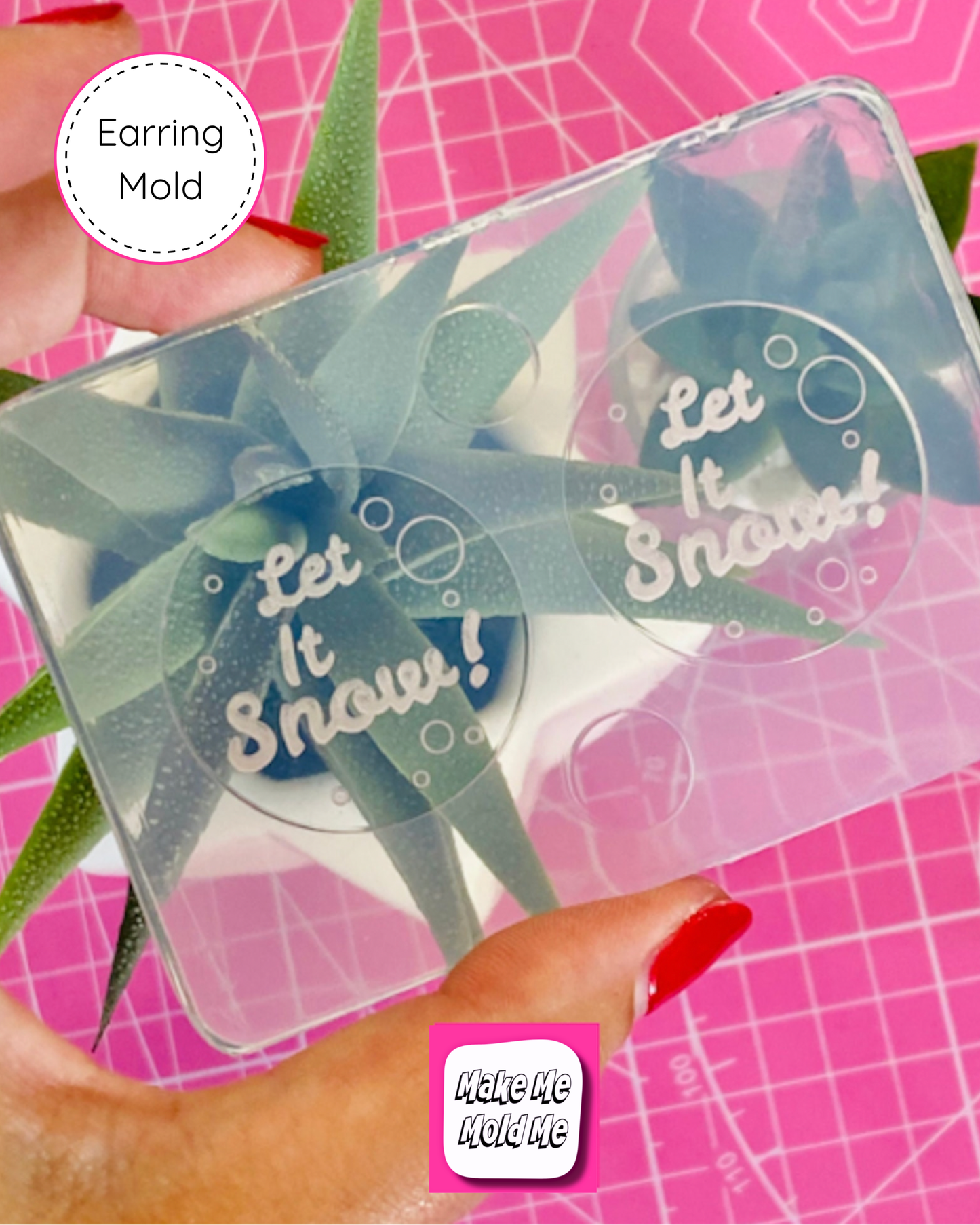 30mm Silicone Let it Snow Dangle Earring Mold