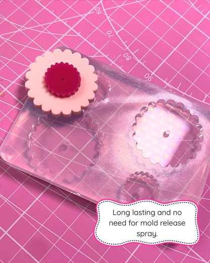 35 mm Silicone Scalloped Edge Spinner Earring Mold
