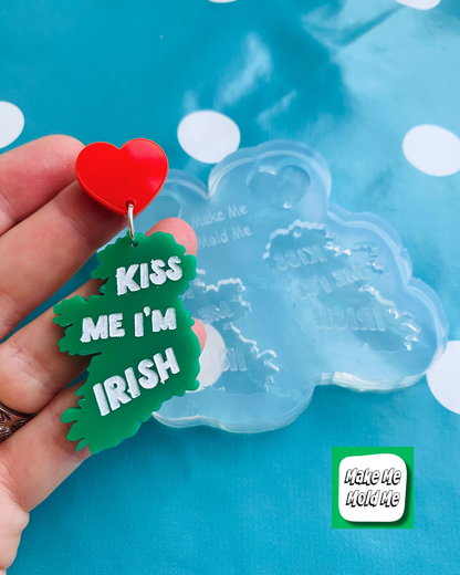 'Kiss Me I'm Irish' Dangle Earring Mold