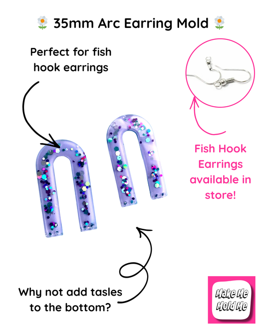 55mm Flat  Curved Arc Silicone Mold