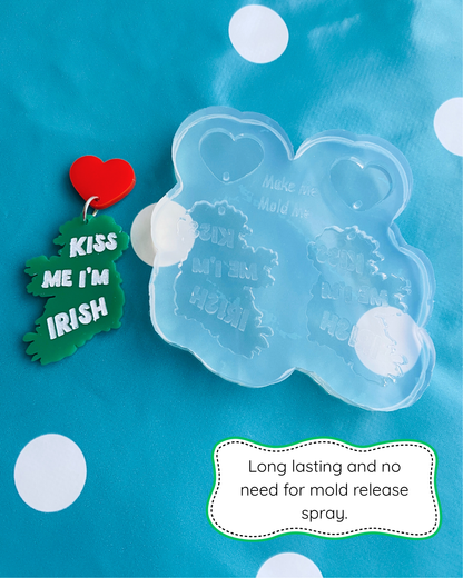 'Kiss Me I'm Irish' Dangle Earring Mold