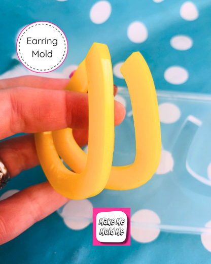 60mm Silicone Angular Hoop Earring Mold