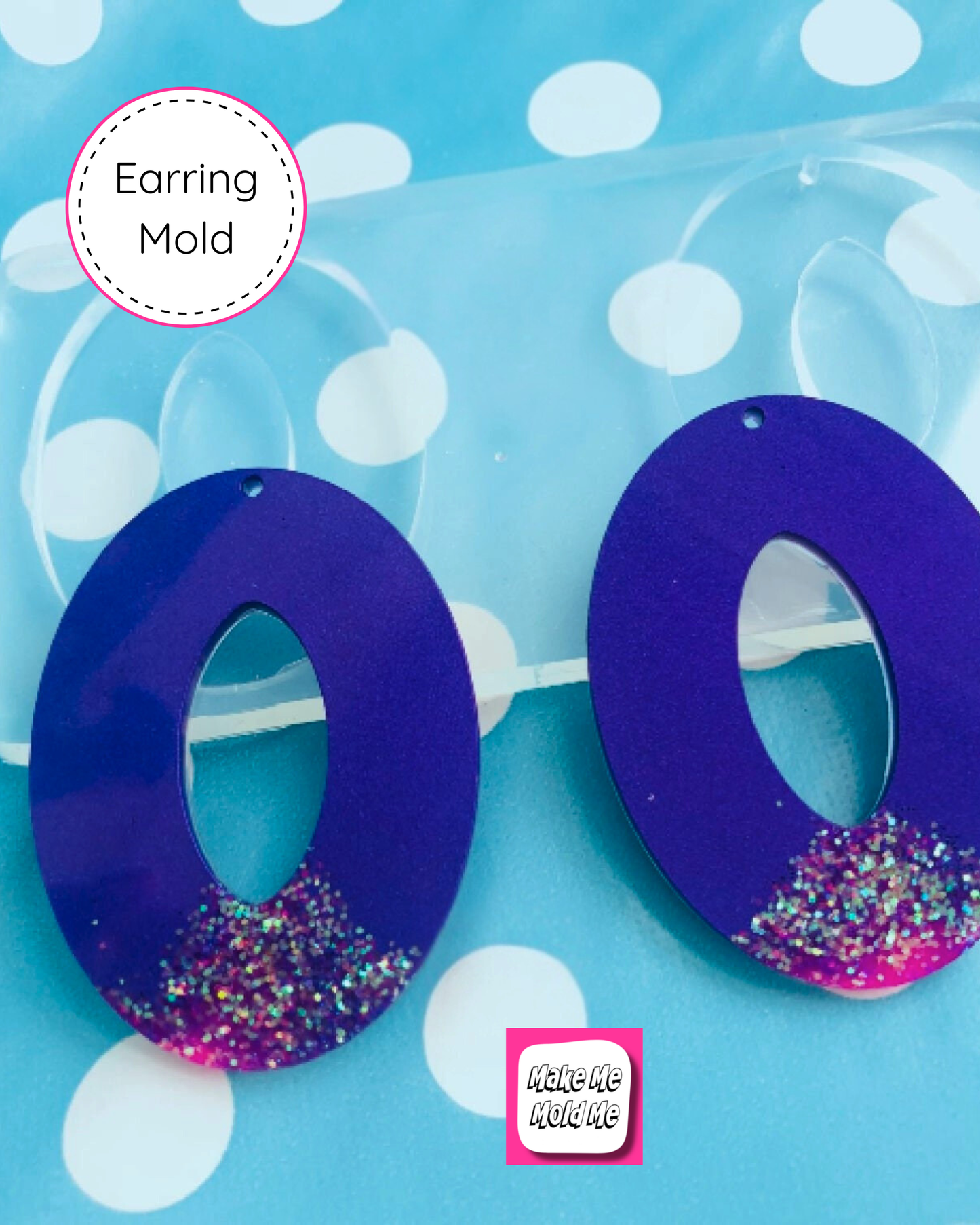 60mm Large Oval Cutout Shape Dangle Earring Mold