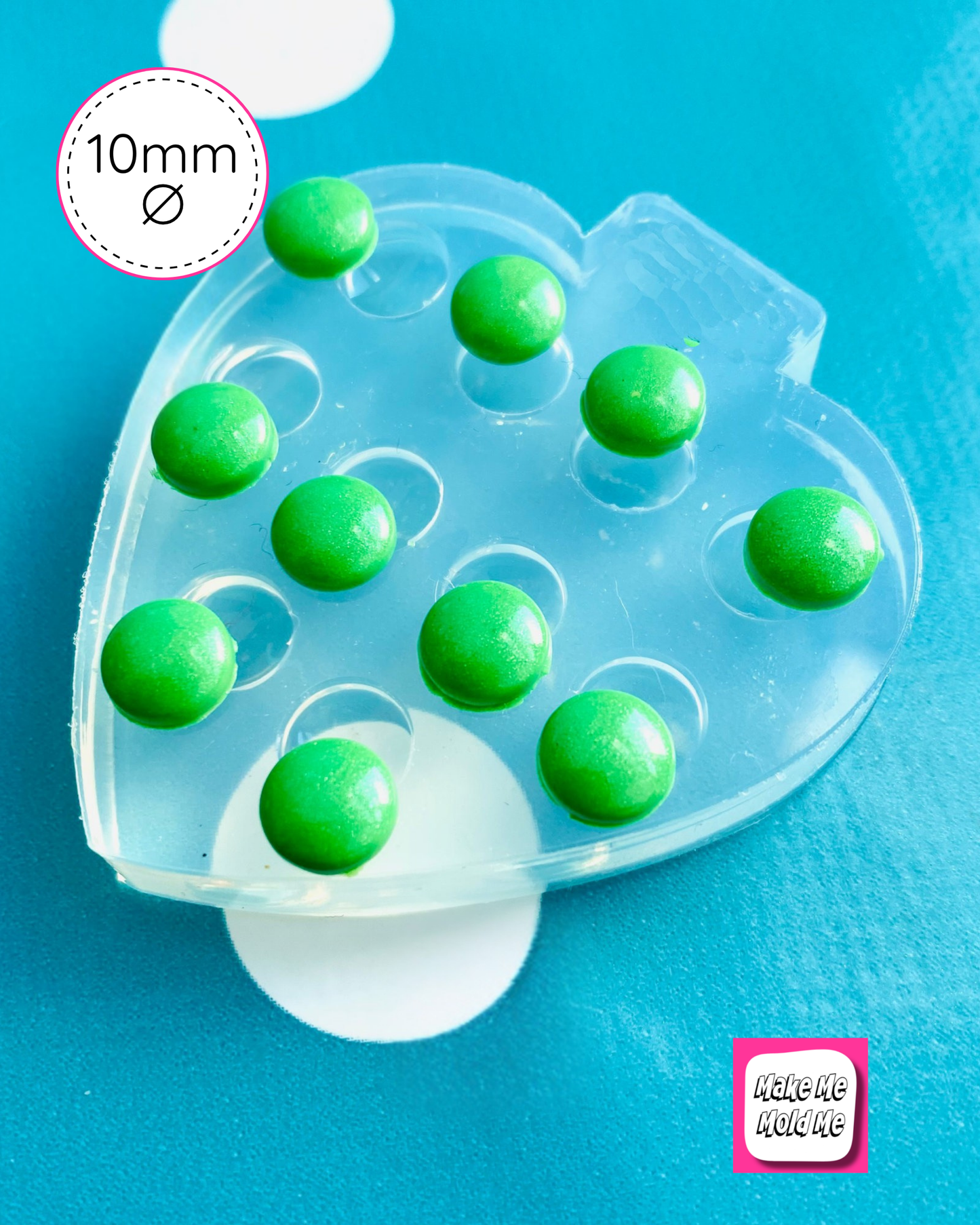 10mm Cabochon Clear Silicone Earring Mold (10)