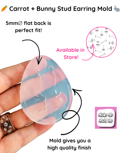 Carrot + Bunny Silicone Stud Earring Mold