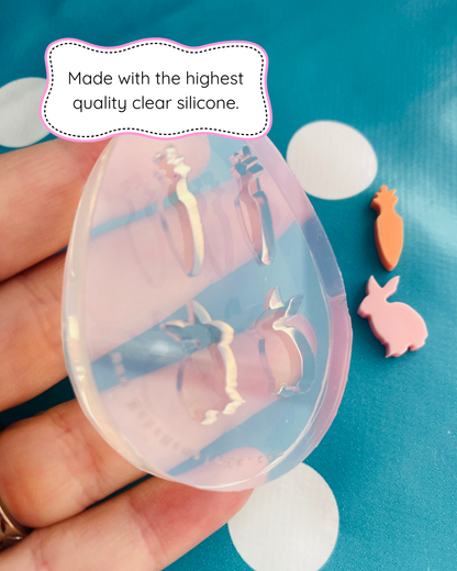 Carrot + Bunny Silicone Stud Earring Mold