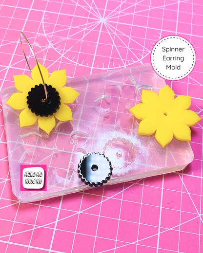 35 mm Silicone Sunflower Spinner Earring Mold
