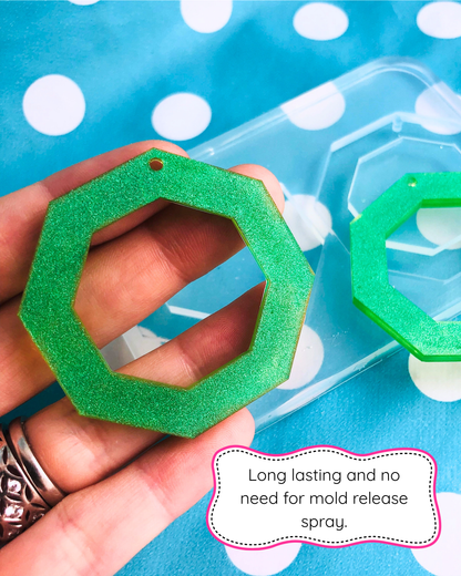 50mm XL Cut Out Octagon Earring Mold