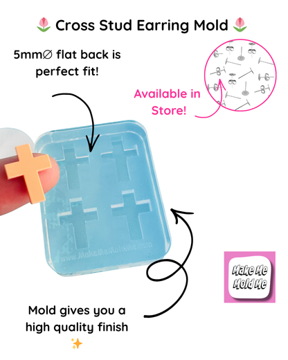 16mm Cross Silicone Stud Earring Mold (4)