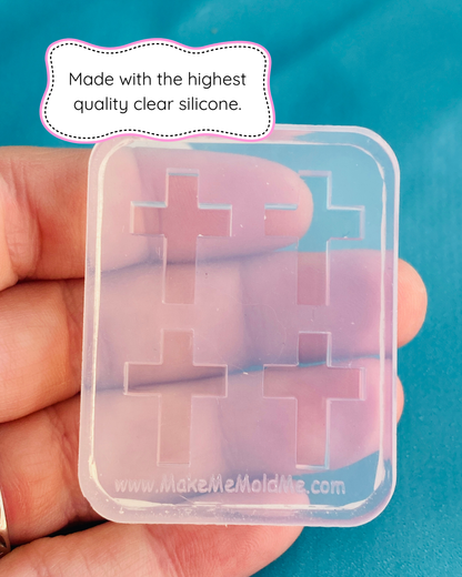 16mm Cross Silicone Stud Earring Mold (4)
