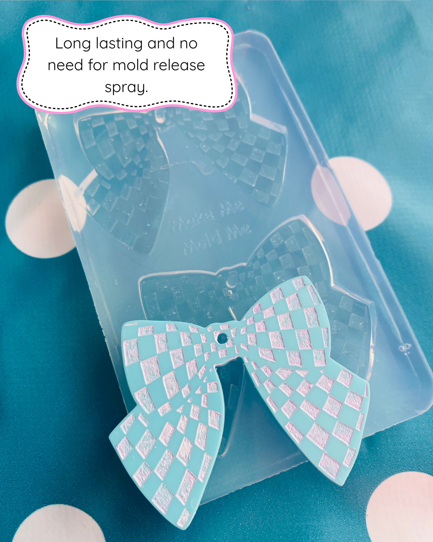 Gingham Bow Silicone Dangle Earring Mold