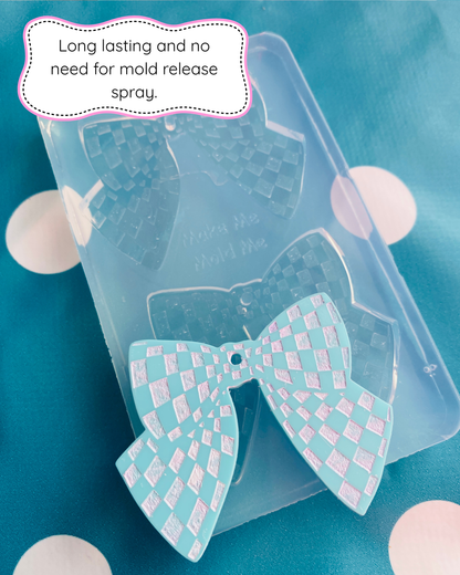 Gingham Bow Silicone Dangle Earring Mold