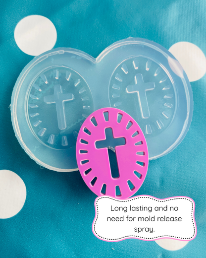 Cut Out Cross Oval Silicone Dangle Earring Mold