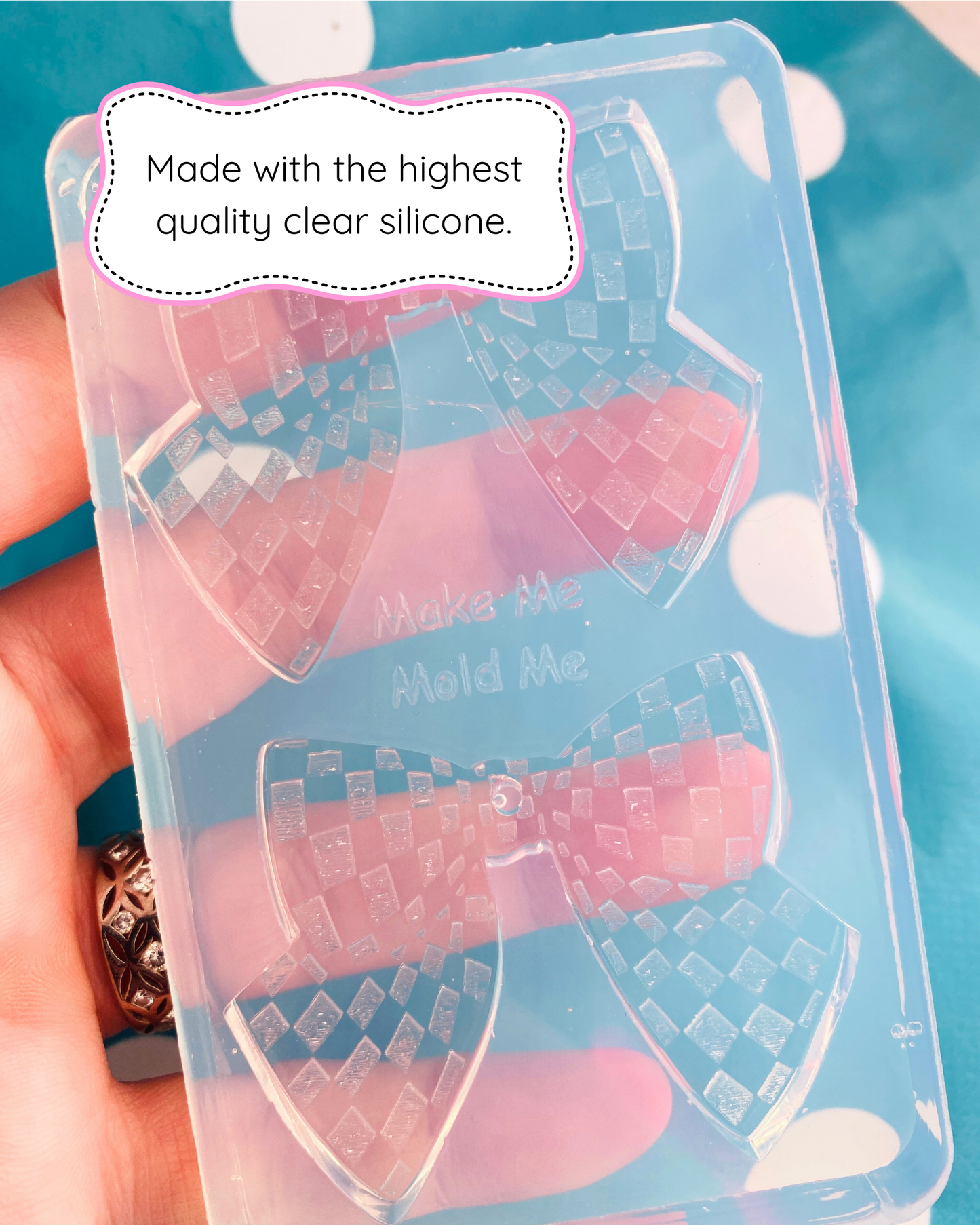 Gingham Bow Silicone Dangle Earring Mold