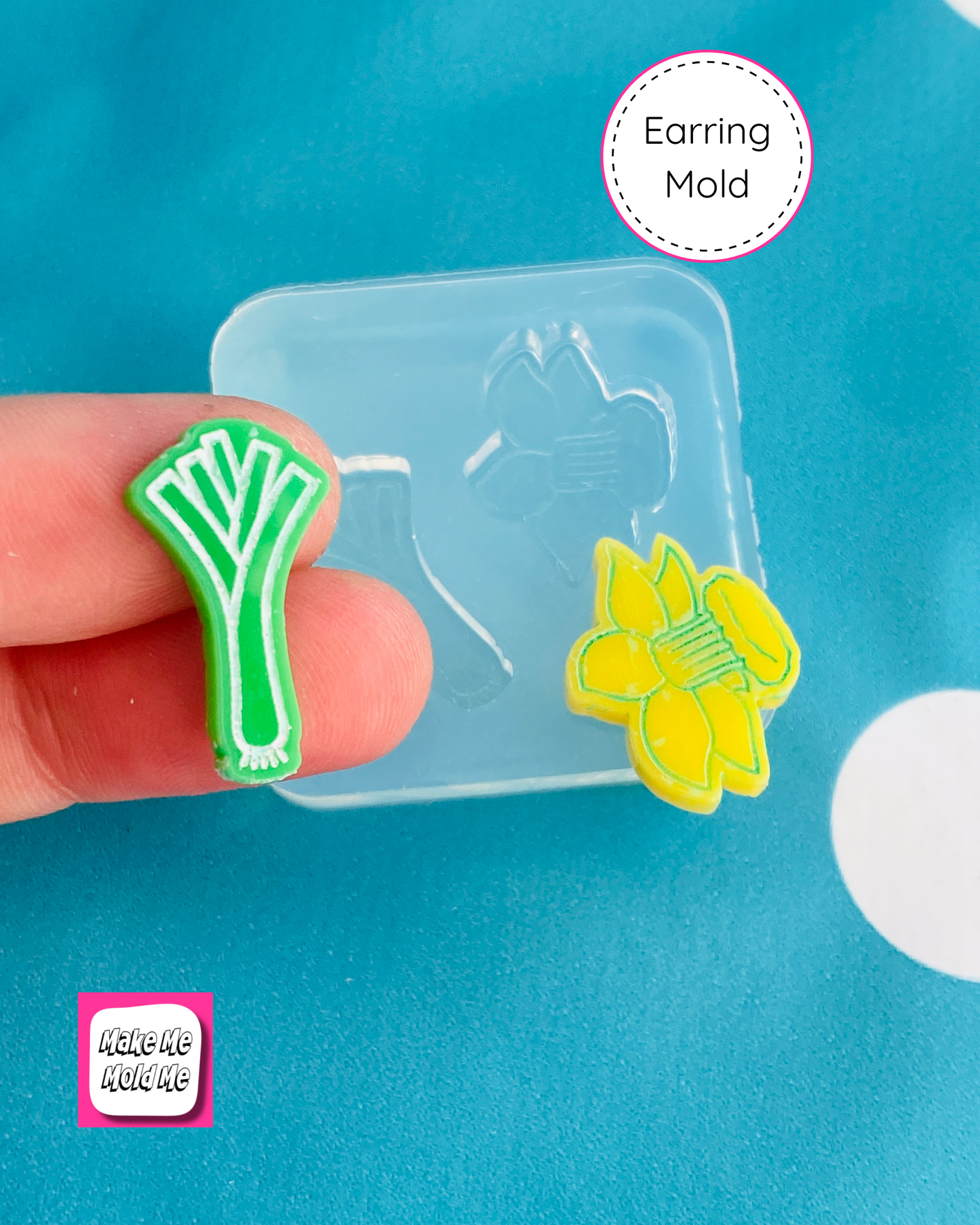 Daffodil and Leek Stud Earring Mold