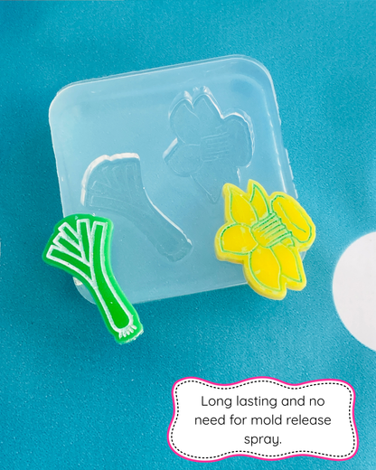 Daffodil and Leek Stud Earring Mold