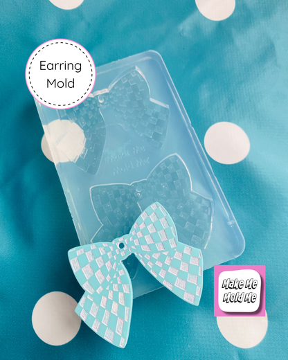 Gingham Bow Silicone Dangle Earring Mold