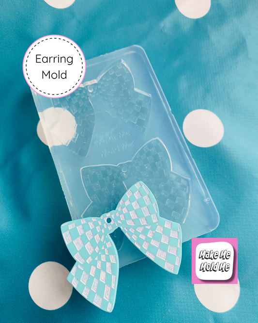 Gingham Bow Silicone Dangle Earring Mold
