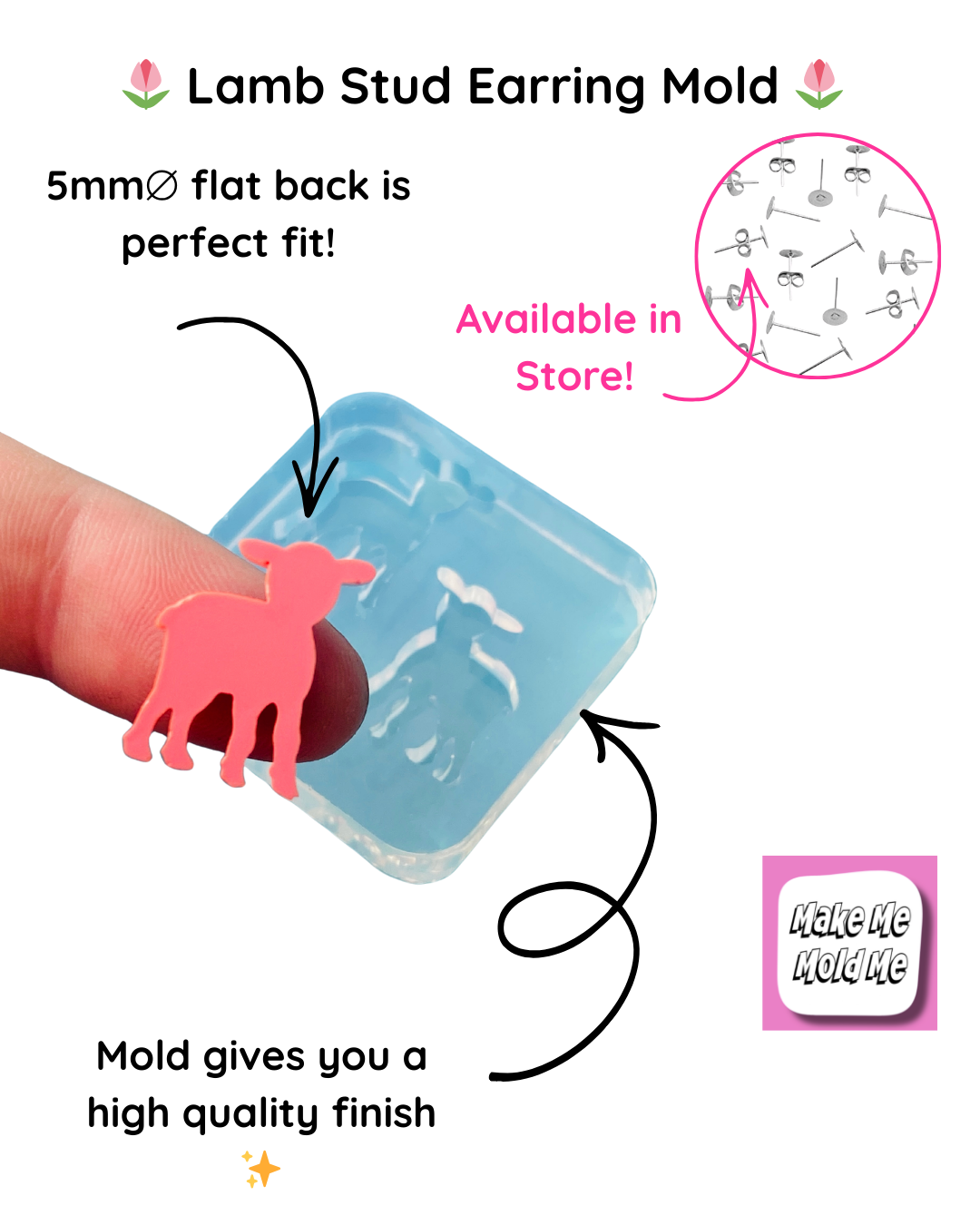 Lamb Silicone Stud Earring Mold