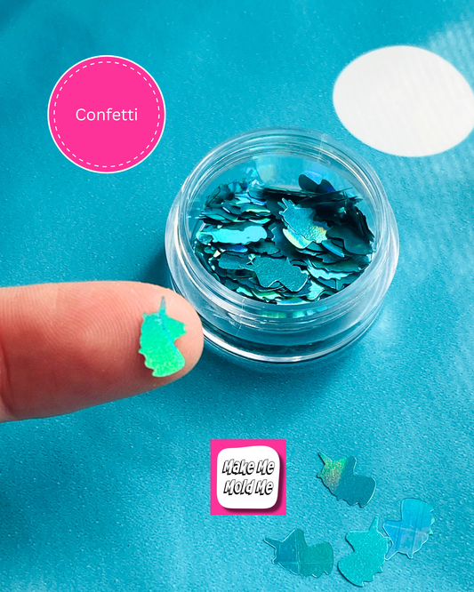Unicorn Confetti Holographic Turquoise