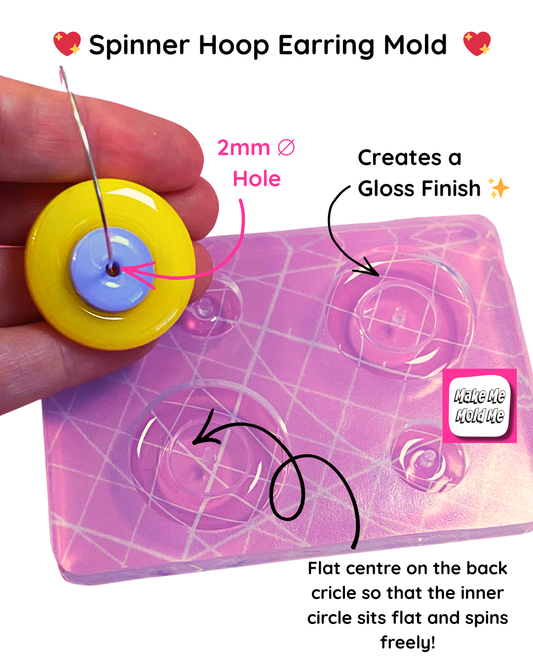 30mm Silicone Circle Spinner Earring Mold