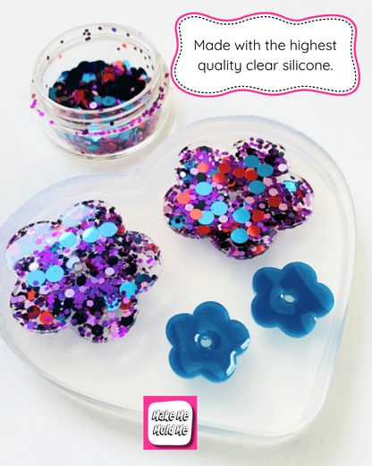 40mm Silicone Daisy Spinner Flower Earring Mold