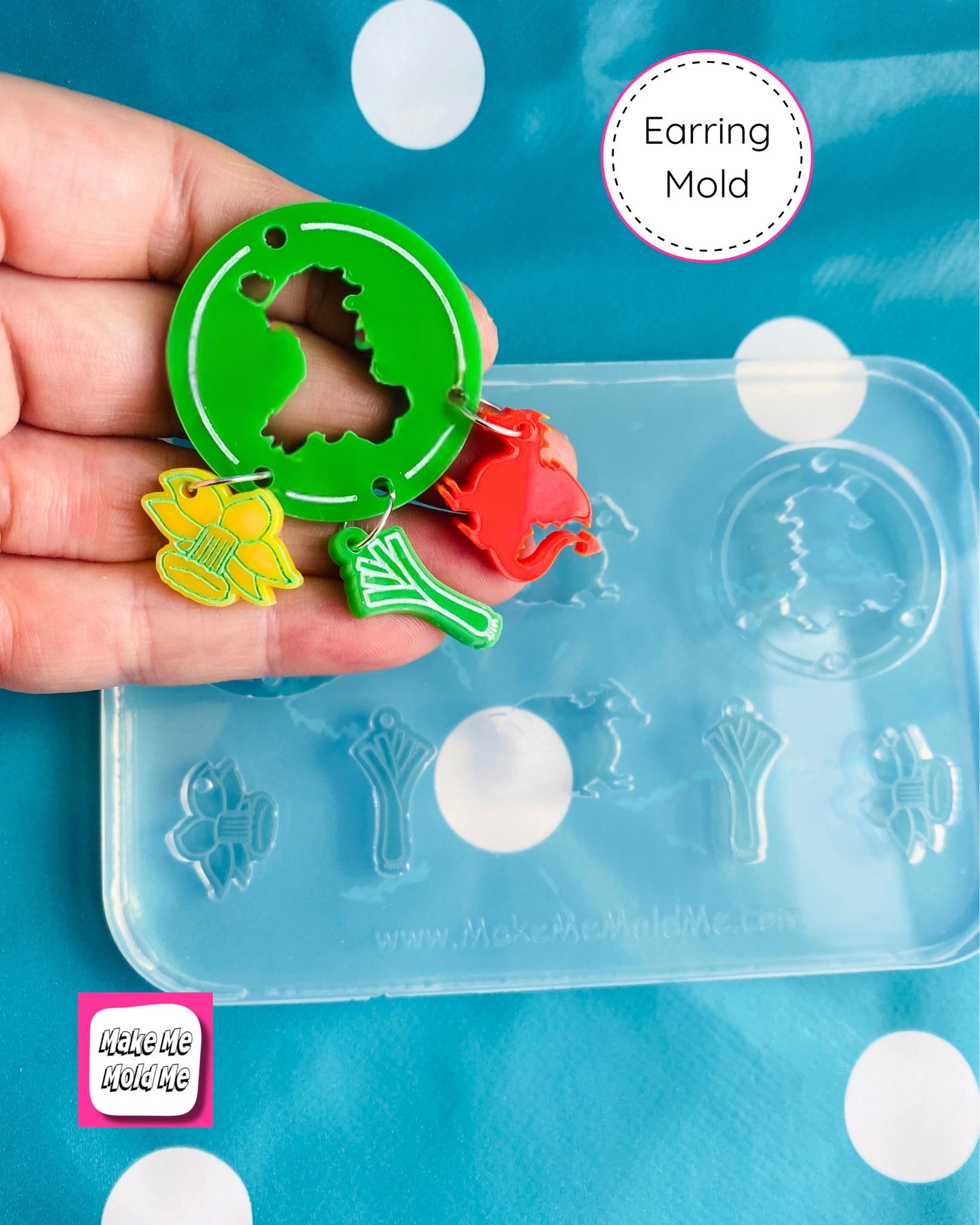 Welsh Trio Charm Earring Mold