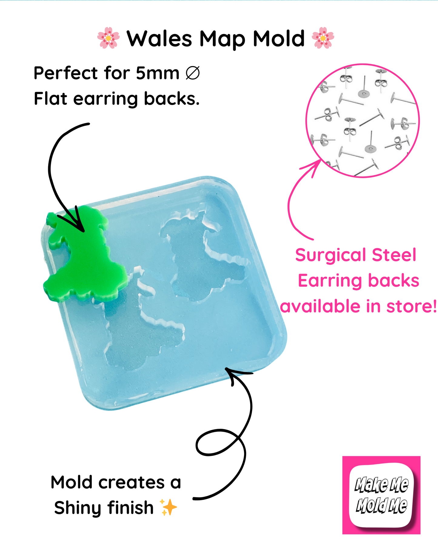Wales Mini Map Earring Mold