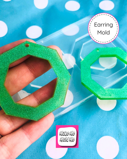 50mm XL Cut Out Octagon Earring Mold