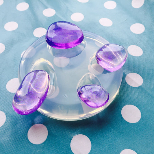 4 Smooth Pebble Shape Stone Cabochons Silicone Mold Necklace Resin Pendant Jewellery Mould PM03