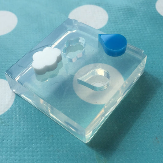Silicone Earring Rain Drop Cloud shape Stud Mold  -  EM143
