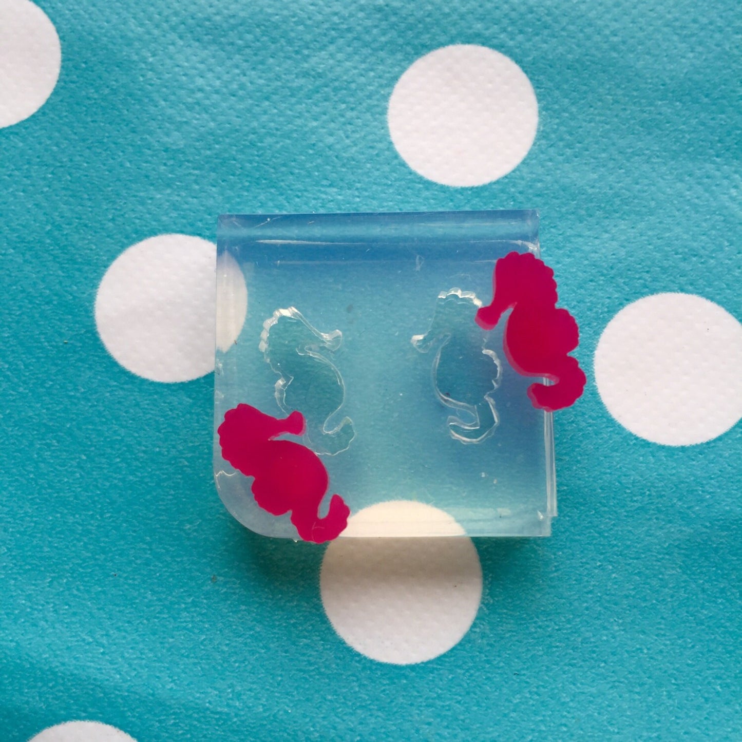 12mm Clear Silicone Seahorse Earring Mold for Resin | Stud Ocean Sea life Craft Nautical