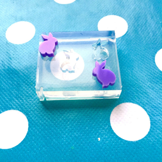 10mm Silicone Earring Mold rabbit bunny stud