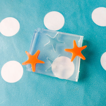 14MM Starfish Silicone Stud Earring Mold - Mould Stud Nature Sea EM79