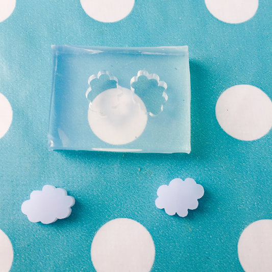 Fluffy Cloud Earring Mold - Silicone Resin Mould Stud Shape Weather EM100