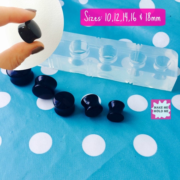 Clear silicone molds Ear Tunnel Plug Mold  - 10mm 12mm 14mm 16mm  18mm  Double Flared gauge Saddle