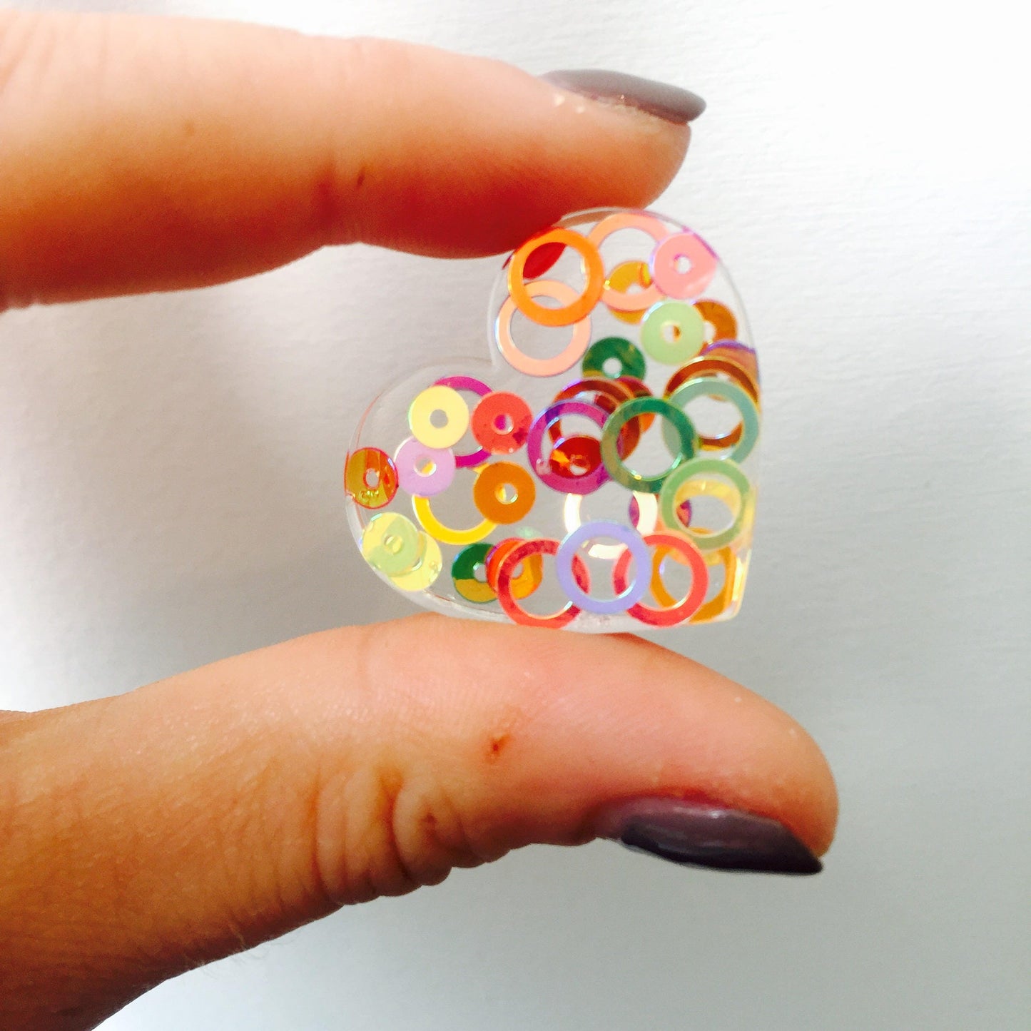 35mm Flat Heart Clear Silicone Mold