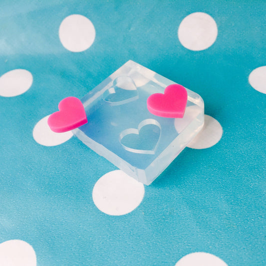 15mm Silicone Heart Stud Earring Mold