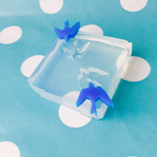 Clear Silicone Molds for Resin 14mm Swallow Earring Bird Wings Flying EM129