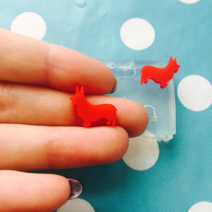 Silicone Earring Corgi dog Stud Mold  - Earrings Resin Crafter Mould Breed EM39 ccc T
