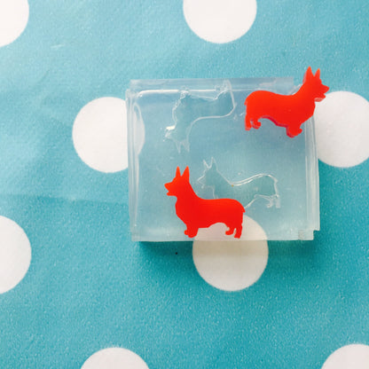 Silicone Earring Corgi dog Stud Mold  - Earrings Resin Crafter Mould Breed EM39 ccc T