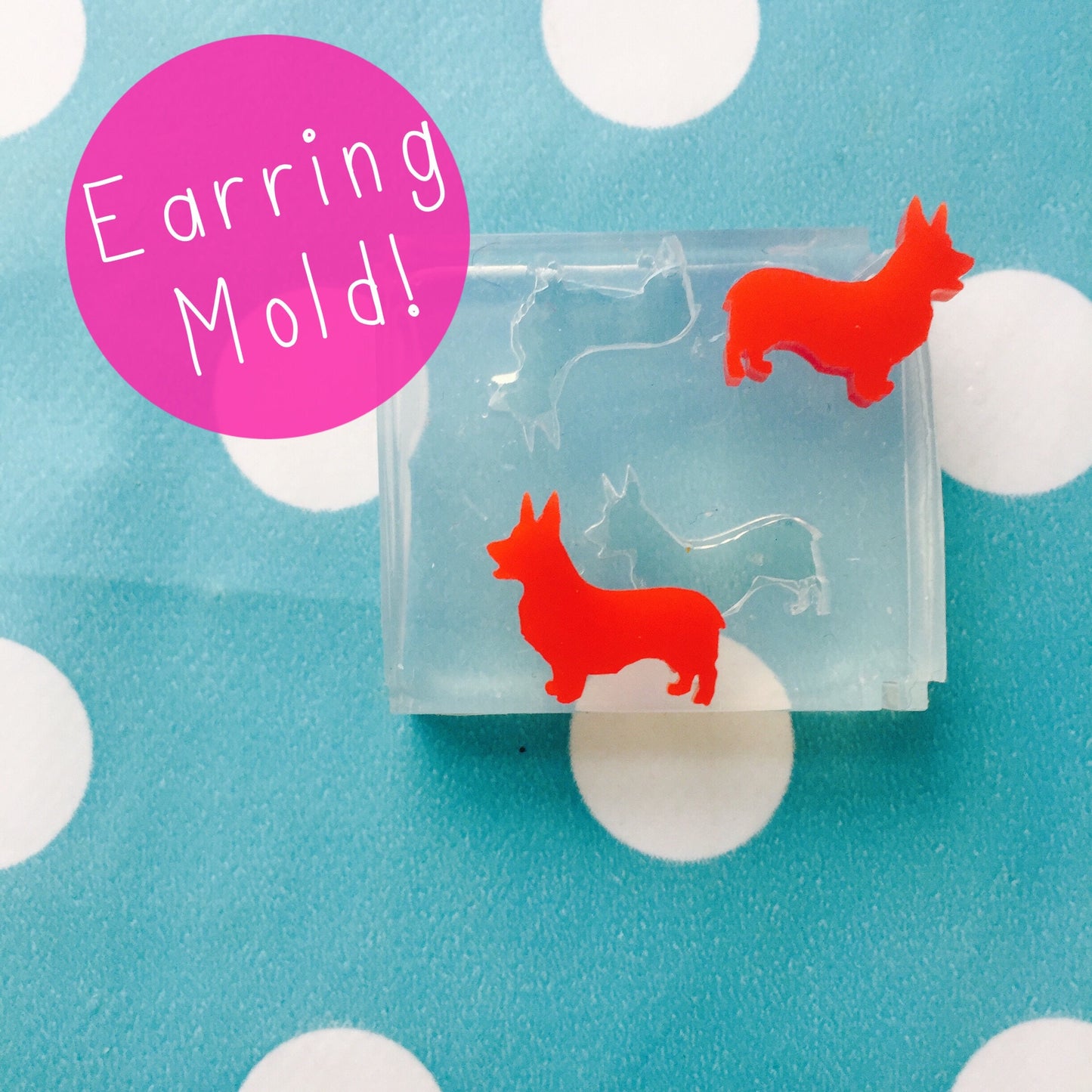 Silicone Earring Corgi dog Stud Mold  - Earrings Resin Crafter Mould Breed EM39 ccc T