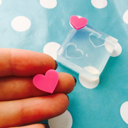 15mm Silicone Heart Stud Earring Mold