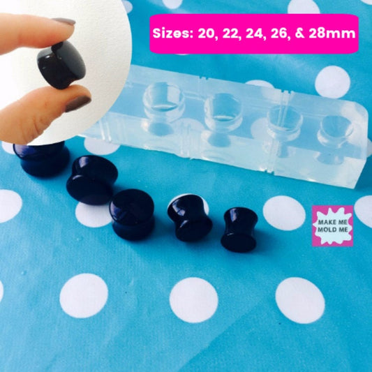 Silicone Ear Tunnel Plug Mold  - 20mm 22mm 24mm 26mm 28mm Double Flared ear gauge Saddle Gauge EM228