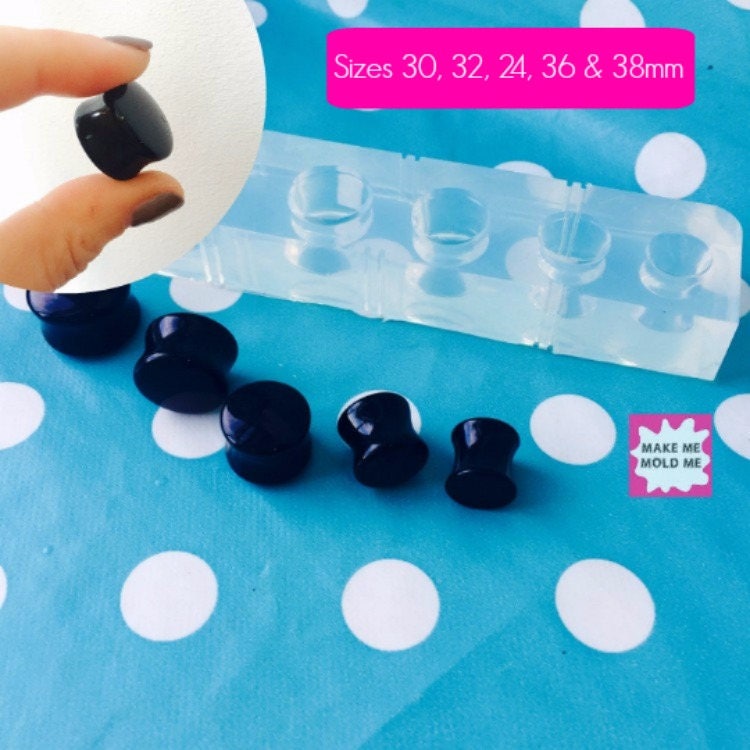 Silicone Ear Tunnel Plug Mold  - 30mm 32mm 34mm 36mm  38mm Earrings Resin Crafter Mould  Shape Saddle Gauge EM249