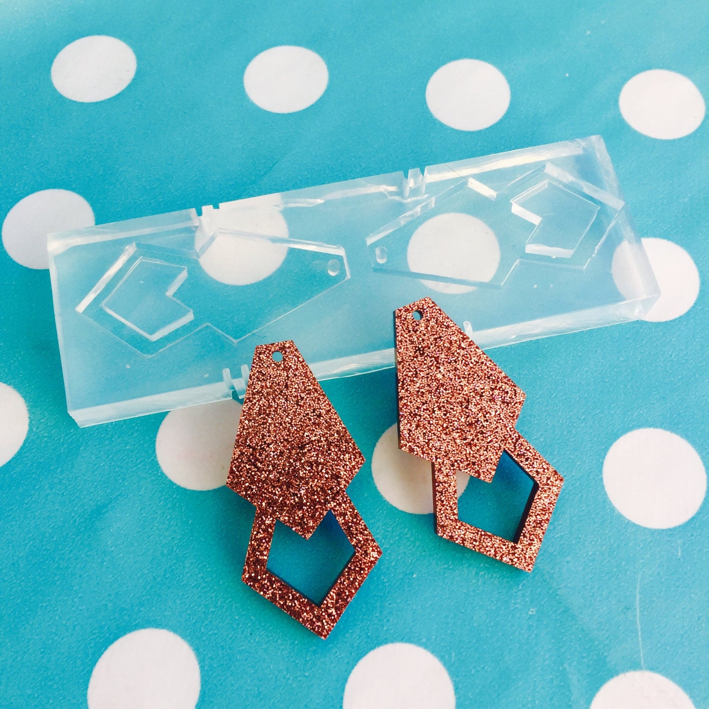 40mm Silicone Geometric Diamond Earring Dangle Mold