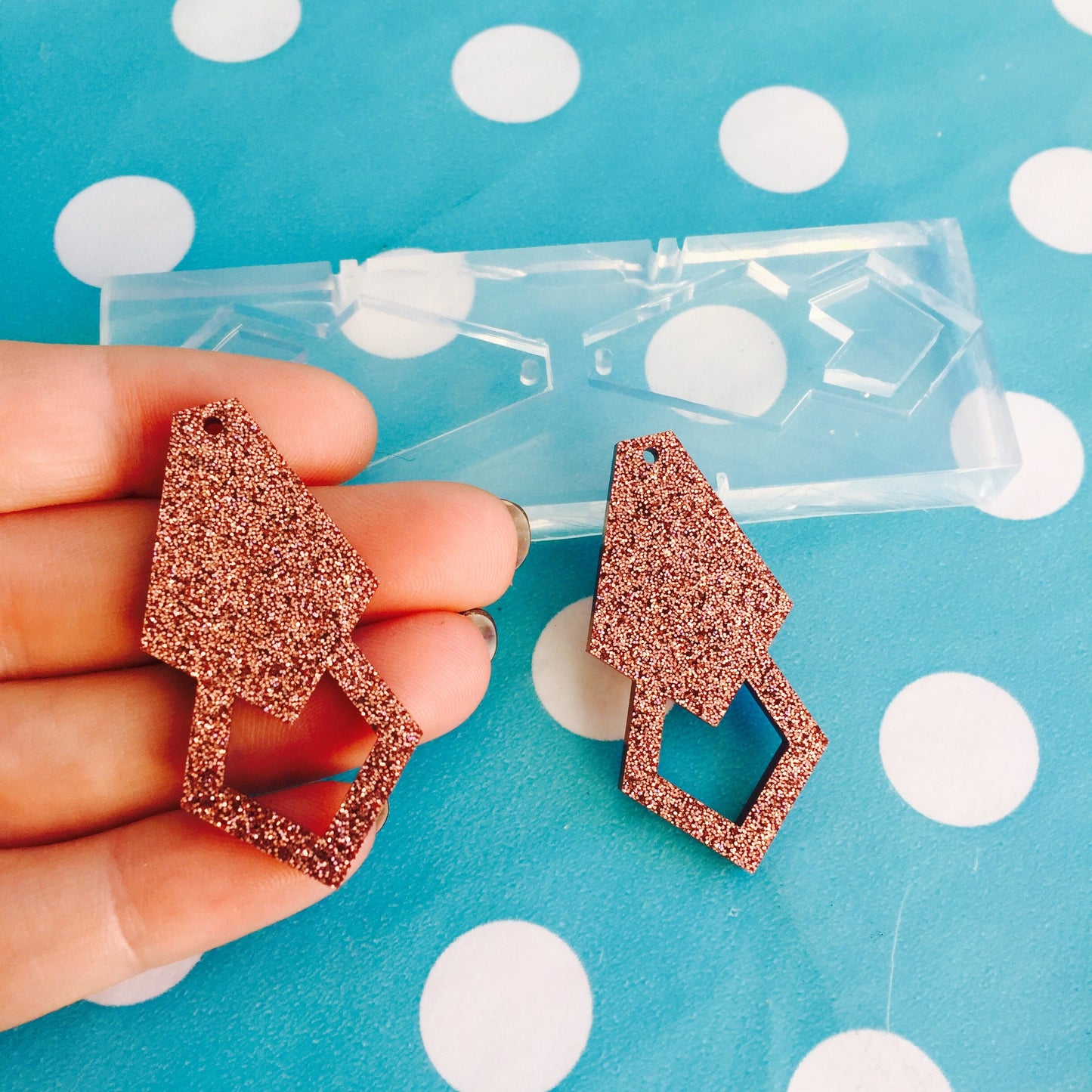 40mm Silicone Geometric Diamond Earring Dangle Mold