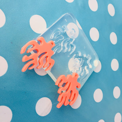 Coral Earring Mold - Silicone Resin Mould Stud Shape Shape Ocean Reef EM01