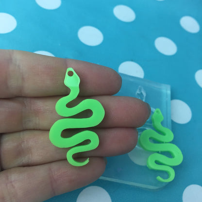 35mm Snake Earring Mold - Silicone Resin Mould Stud Shape Shape Reptile EM236 ccc